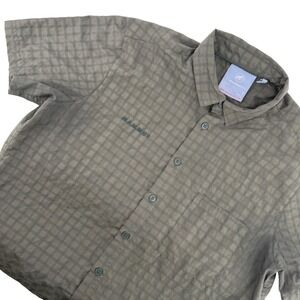 Mammut Men's M Olive Green Plaid Short Sleeve Button Up Outdoor Hiking Shirt Run